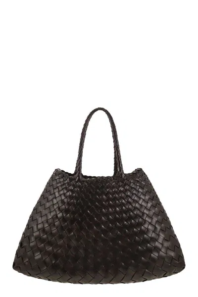 Dragon Diffusion Santa Croce Small - Woven Leather Bag In Brown