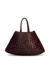 Dragon Diffusion Womens Dark Brown Santa Croce Woven-leather Top-handle Basket Bag In Brown