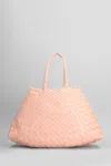 DRAGON DIFFUSION SANTA CROCE SMALL HAND BAG IN ROSE-PINK LEATHER
