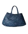 Dragon Diffusion Small Santa Croce Leather Shoulder Bag In Navy