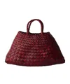 Dragon Diffusion Santa Small Crocheted Leather Bag In Burgundy