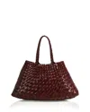 Dragon Diffusion Womens Dark Brown Santa Croce Woven-leather Top-handle Basket Bag In Brown
