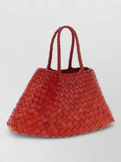 Dragon Diffusion Small Santa Croce Woven Tote Bag In Red