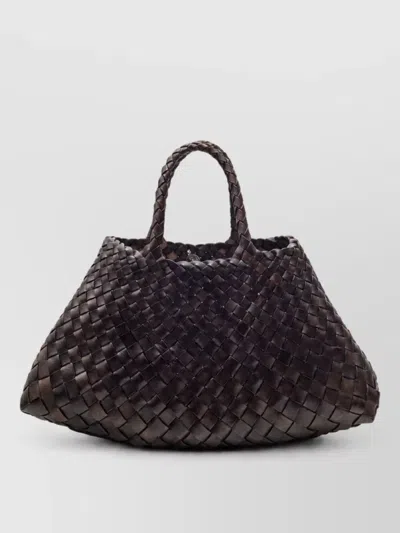 Dragon Diffusion Santa Croce Small Leather Tote Bag In Brown