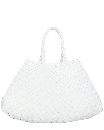 Dragon Diffusion Santa Croce Small Leather Tote Bag In White