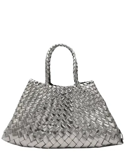 Dragon Diffusion Santa Croce Small Leather Tote In Metallic