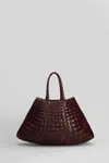 Dragon Diffusion Santa Croce Small Tote In Bordeaux Leather In Burgundy