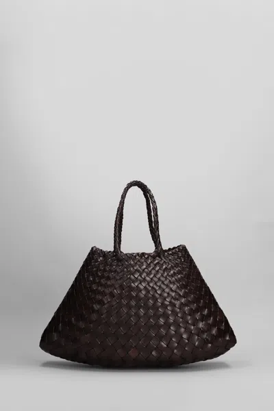 Dragon Diffusion Santa Croce Small Tote In Brown Leather