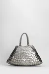 Dragon Diffusion Santa Croce Small Tote In Gunmetal Leather In Gray