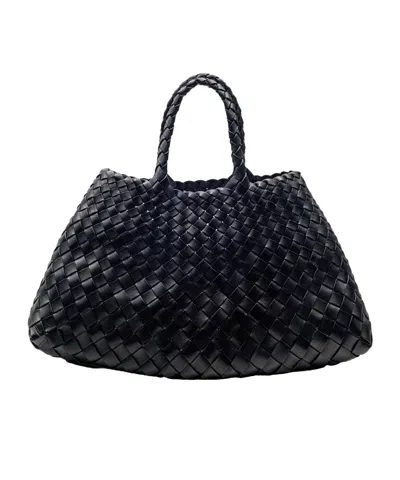 Dragon Diffusion Santa Croce Small Woven Handbag In Black