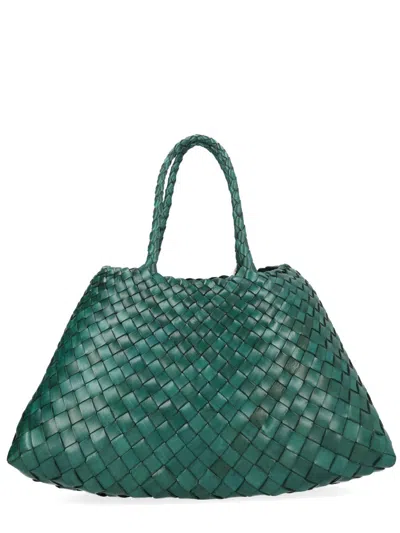 Dragon Diffusion Santa Croce Small Woven Leather Bag In Orange