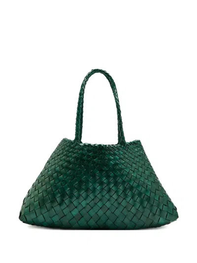 Dragon Diffusion Santa Croce Woven Braided Tote Bag In Green