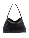 Dragon Diffusion Santa Croce Woven Leather Shoulder Bag In Black