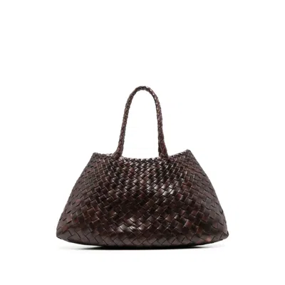 Dragon Diffusion Santa Croce Woven Leather Shoulder Bag In Brown