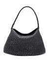 Dragon Diffusion Santa Maria Woven Leather Shoulder Bag In Black
