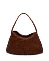 Dragon Diffusion Santa Maria Woven Leather Shoulder Bag In Brown