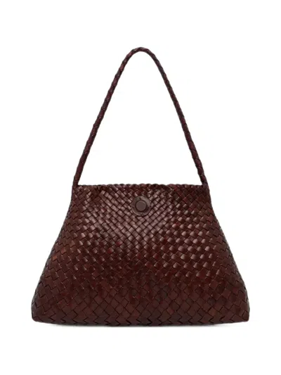 Dragon Diffusion Santa Maria Woven Leather Shoulder Bag In Brown