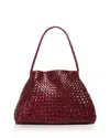 Dragon Diffusion Santa Maria Woven Leather Shoulder Bag In Burgundy