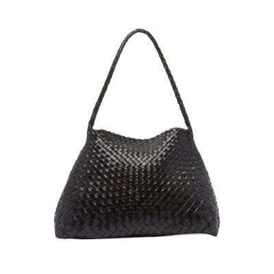 Dragon Diffusion Santa Maria Woven Leather Tote Bag In Black