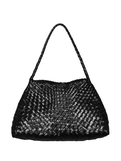 Dragon Diffusion Santa Maria Woven Shoulder Bag In Black