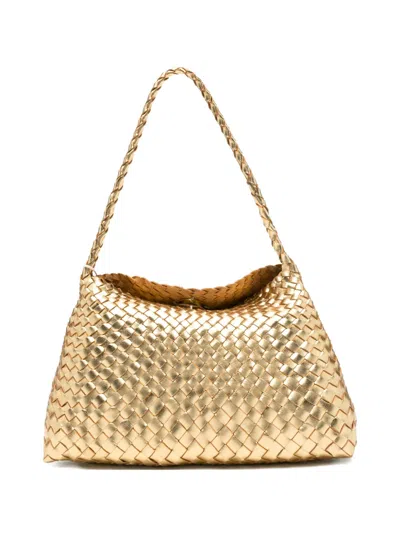 Dragon Diffusion Santa Maria Woven Shoulder Bag In Gold