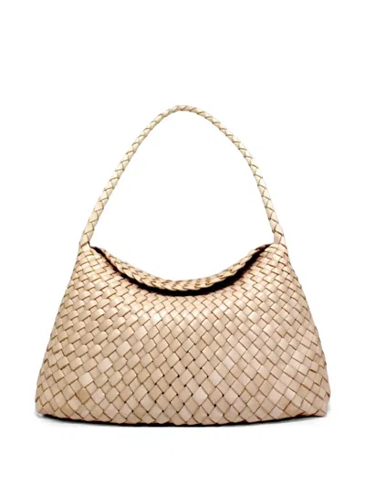 Dragon Diffusion Santa Maria Woven Shoulder Bag In Nude