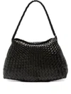 Dragon Diffusion Santa Croce Woven Leather Shoulder Bag In Black