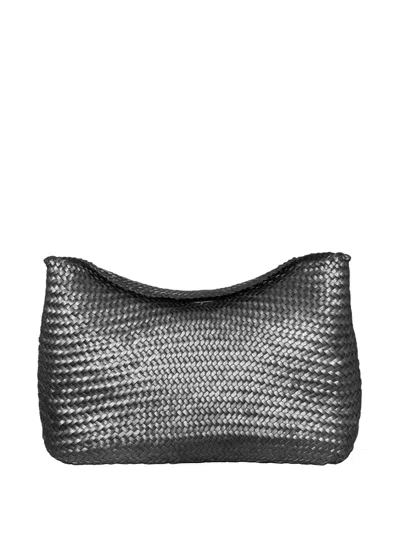 Dragon Diffusion Santa Marta Woven Leather Shoulder Bag In Black