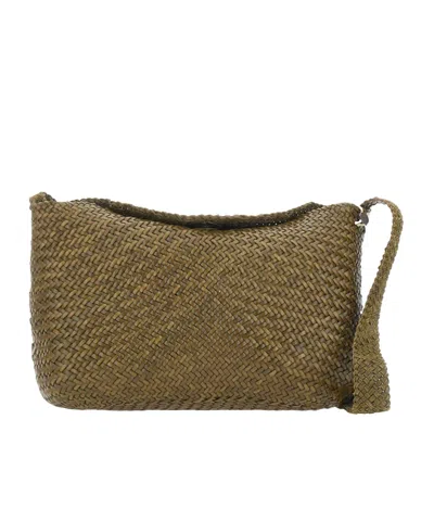 Dragon Diffusion Santa Marta Woven Shoulder Bag In Green