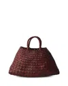 Dragon Diffusion Santa Small Crocheted Leather Bag In Burgundy