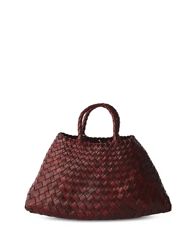 Dragon Diffusion Santa Small Crocheted Leather Bag In Bordeaux
