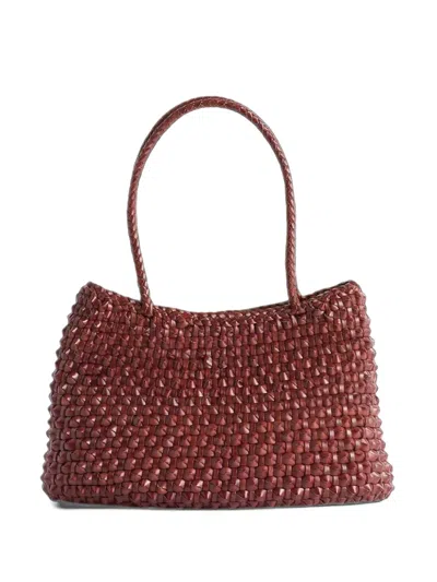 Dragon Diffusion S.croce Cactus Tan Tote Bag In Burgundy