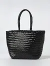 Dragon Diffusion Structured Handbag With Minimalist Design And Smooth Finish In Black