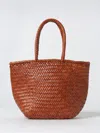 Dragon Diffusion Dark Orange Leather Grace Small Tote In Brown