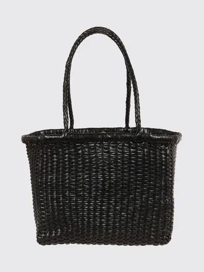 Dragon Diffusion Woven Leather Bag In Black