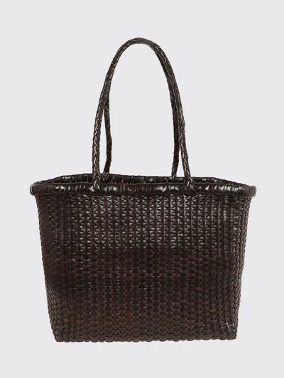 Dragon Diffusion Woven Leather Bag In Brown