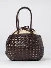 Dragon Diffusion Juventus Brown Leather Woven Shoulder Bag  In Brown