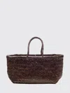 Dragon Diffusion Large Woven Leather Basket Handbags Bordeaux In Brown