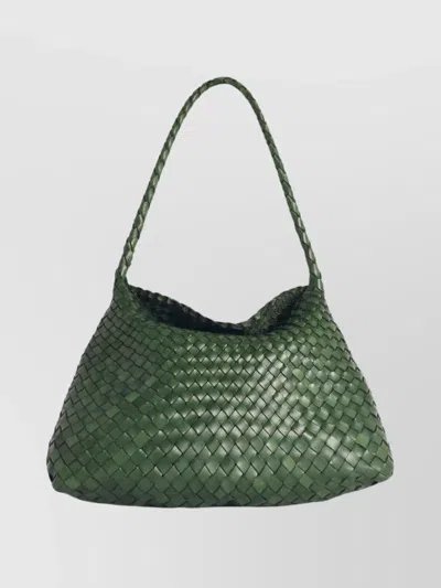 Dragon Diffusion Slouchy Leather Tote Bag With Woven Texture In Gray