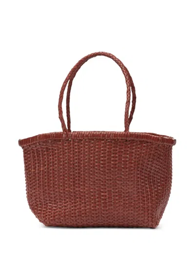 Dragon Diffusion Small B Weave Leather Shoulder Bag In Brown