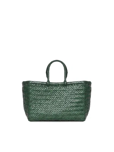 Dragon Diffusion Small Bamboo Triple Jump Leather Bag In Green