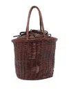 Dragon Diffusion Small Braided-leather Bucket Bag In Brown