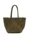 Dragon Diffusion Beach Shopper Bag Braided Design Top Handles In Green