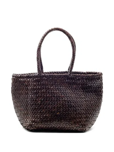 Dragon Diffusion Small Grace Basket Woven Tote Bag In Brown