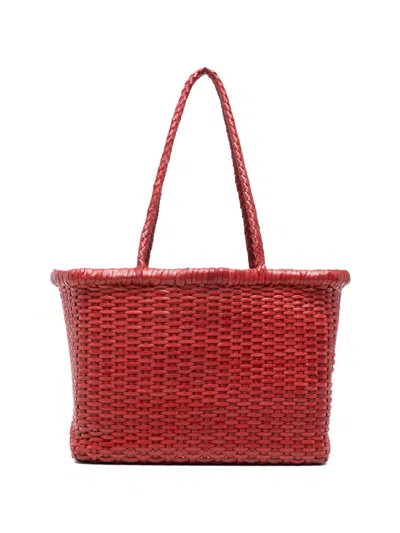 Dragon Diffusion Small Grace Basket Woven Tote Bag In Red