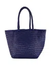 Dragon Diffusion Small Grace Leather Woven Tote Bag In Blue