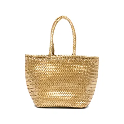 Dragon Diffusion Small Grace Woven Tote Bag In Gold