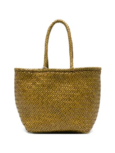 Dragon Diffusion Small Grace Woven Tote Bag In Green