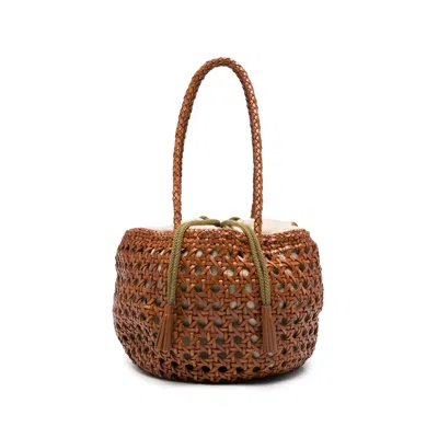 Dragon Diffusion Small Juventus Braided Bucket Bag In Brown