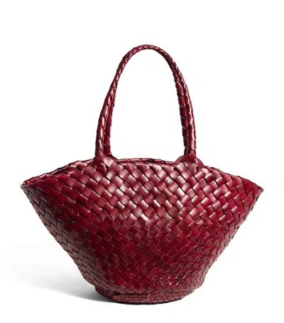 Dragon Diffusion Small Leather Egola Tote Bag In Burgundy